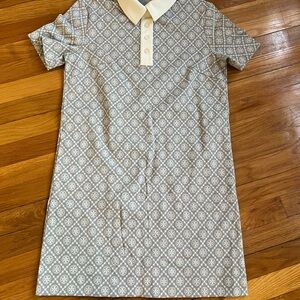 Tory Burch T Monogram Nylon Polo Dress In Gray Small Monogram Size: S